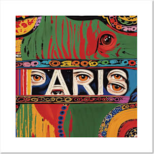 Paris Hidden in Abstract Art Tshirt Posters and Art